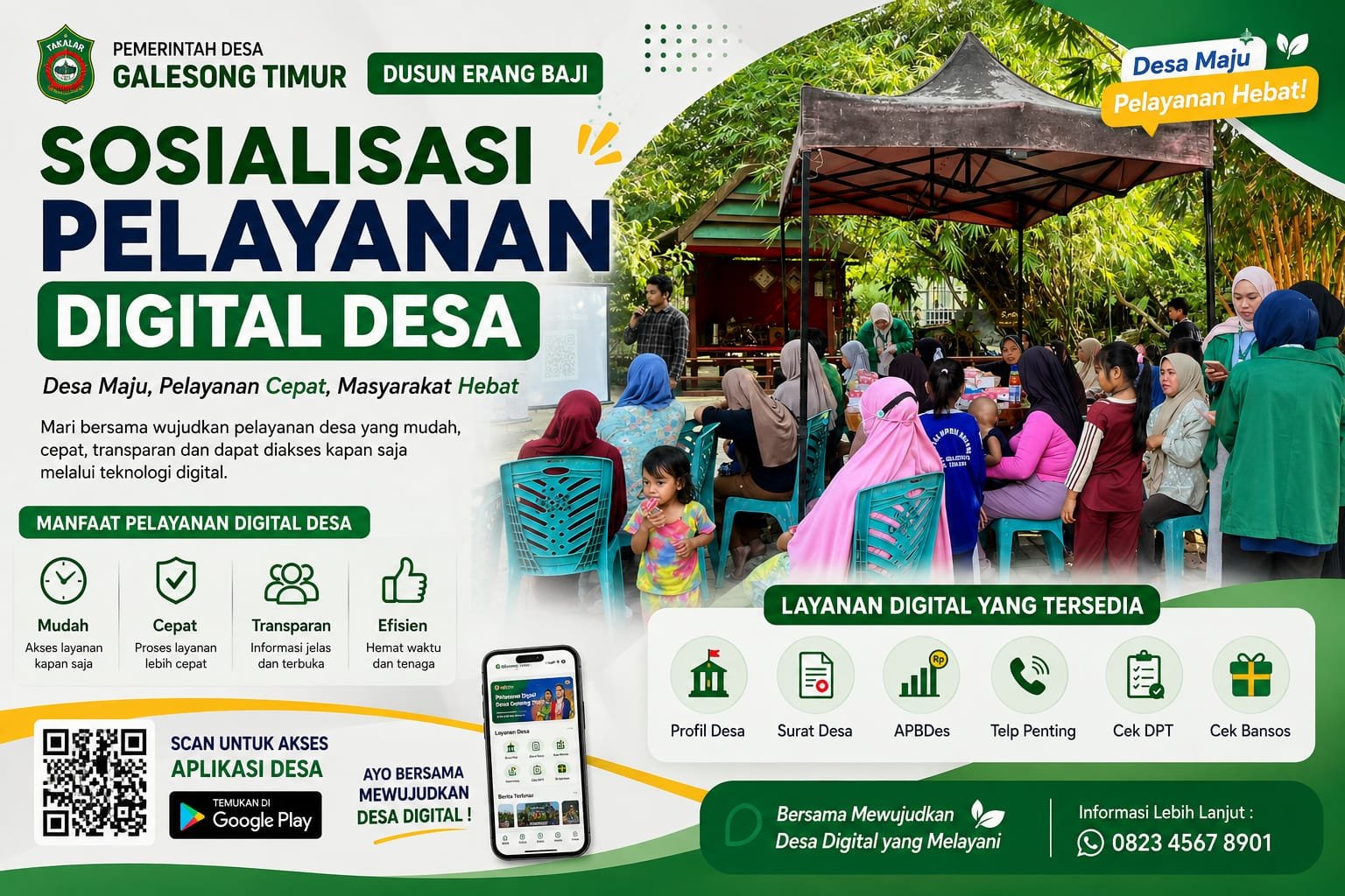 Sosialisasi Pelayanan Digital Desa di Dusun Erang Baji